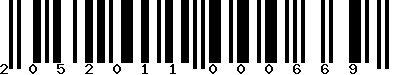 EAN-13 : 2052011000669