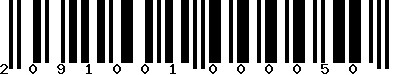 EAN-13 : 2091001000050