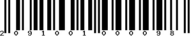 EAN-13 : 2091001000098