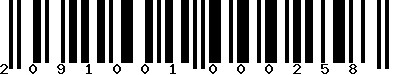 EAN-13 : 2091001000258