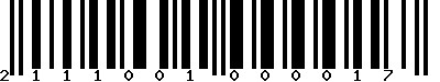 EAN-13 : 2111001000017