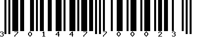EAN-13 : 3701447700023