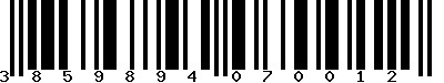 EAN-13 : 3859894070012