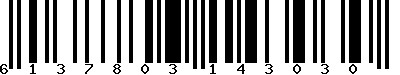 EAN-13 : 6137803143030