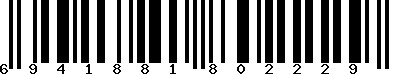 EAN-13 : 6941881802229