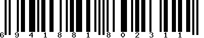 EAN-13 : 6941881802311