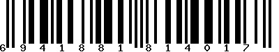 EAN-13 : 6941881814017