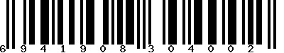 EAN-13 : 6941908304002