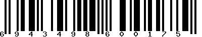 EAN-13 : 6943498600175