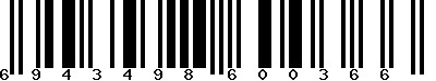 EAN-13 : 6943498600366