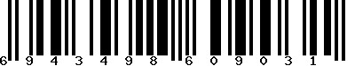 EAN-13 : 6943498609031