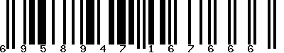EAN-13 : 6958947167666
